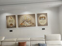 瑞尚（RUISHANG） 北欧客厅装饰画轻奢沙发背景墙挂画简约墙上壁画餐厅玄关墙画 福禄吉祥B 左右40*60+中间80*60晶瓷面黑框 实拍图