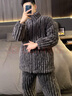 浪莎秋冬季睡衣男加绒加厚三层夹棉中老年冬款保暖爸爸家居服套装L 实拍图