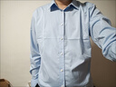 罗蒙长袖衬衫男士纯色商务休闲职业正装工装外套白衬衣男装 灰色 43  实拍图