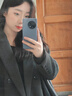 GARNUO灰色毛呢外套女羽绒内胆秋冬季新款小个子高级感正肩西装呢子大衣 灰色【常规内里】 L 【111-120】 实拍图