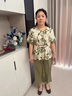 俞兆林（YUZHAOLIN）母亲节妈妈夏装套装新款中老年女装奶奶装两件套老年人衣服 绿色 2XL 建议100-115斤 实拍图