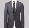 罗蒙（ROMON）西服套装男士小西装外套职业正装修身休闲伴郎服 灰色4XL 实拍图