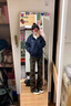 POUM美式高街修身微喇休闲裤男女工装迷彩裤情侣裤喇叭多口袋裤子男 BLMFS-8279迷彩色 XL 实拍图