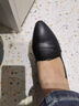 品牌断码真皮单鞋女2026年春季新款中跟高跟妈妈鞋软皮工作鞋 黑色5厘米 38 实拍图