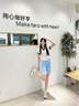 夏季新款冰丝凉感山本短裤女款速干阔腿五分中裤高腰百搭休闲薄款 K01-湖蓝色 L 建议105-120斤 实拍图