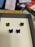 XUPING旭平首饰时尚小众设计仿水晶系列蝴蝶单石耳钉耳饰简约日常送朋友礼物 宝石蓝耳钉 实拍图