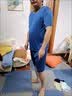 雅鹿冰丝睡衣男士夏季无痕薄款凉感圆领短袖短裤休闲大码家居服套装 天蓝家居服套装【轻薄凉感】 2XL 建议(125-140斤) 实拍图