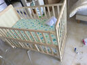 笑贝乐婴儿床实木无漆可移动拼接宝宝床可调节多功能新生儿bb摇摇床 实木床+蚊帐+福运蛇宝五件套 双层大床（120/68）0-7岁 实拍图