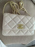 真皮包包女包2025新款小金球菱格链条包镶钻单肩斜挎包女士腋下包 米白色 送女朋友情人老婆闺蜜女生日礼物 实拍图