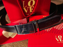 七匹狼（SEPTWOLVES）皮带男士牛皮自动扣腰带男士裤带礼盒高档实用生日礼物送男友老公 怦然心动【镜面款】礼盒+手提袋 120cm 实拍图