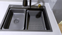 JOMOW九牧王洗菜盆5MM厚瀑布飞雨厨房水槽大单槽304不锈钢洗菜池 60*45cm枪灰色(飞雨瀑布) 抽拉飞雨龙头套餐 实拍图
