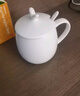 景顺景德镇瓷杯骨瓷简约陶瓷杯子茶杯纯白色水杯定制LOGO牛奶杯咖啡杯 大肚杯配盖子和小勺 400ml 实拍图