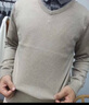罗蒙假两件针织衫男士2026春季长袖内搭拼接衬衫领毛线衣v领男款毛衣 卡其色 圆领 XL (125-140斤) 实拍图