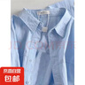 百搭纯棉衬衫翻领长袖宽松女装上衣休闲衬衣女夏衣服新款 蓝色 XL 实拍图