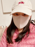 奥克云华夫格防紫外线口罩女护眼角防晒面罩薄款户外骑行2026新款黑粉 实拍图