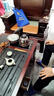 紫桐家居（Z-Tong Furniture）岩板功夫茶几客厅家用带烧水多功能一体嵌入式茶台办公室泡茶桌椅 胡桃色+实木茶盘 (茶具全套） 120*65【不锈钢底部上水】 实拍图
