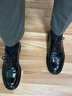 THOM WILLS德比鞋英伦风男士商务正装皮鞋舒适透气真皮男鞋冬季 黑色亮皮D411-1 41 /7.5码 实拍图