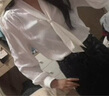 尚都比拉通勤飘带领气质通勤直筒衬衫女春季时尚洋气衬衣上衣 云白 L 实拍图