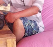 MOLOON沙滩裤男速干新款游泳裤男士五分裤防尴尬带内衬温泉海边宽松短裤 绿色树叶（双层防尴尬防走光） 2XL （建议165-185斤） 实拍图
