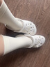 temooues体慕白色袜子女春夏季薄款新疆棉抗菌中筒袜无骨堆堆月子袜防臭长筒袜 4双自选（备注颜色及数量） 均码 【7A抗菌/无骨全棉】 实拍图