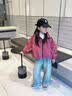 贝孩趣女童外套春秋冬款2026新款童装中大童夹棉加厚连帽衣服儿童冲锋衣 酒红色【春秋款】 150 码(建议身高135-145厘米) 实拍图
