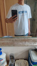 真维斯（Jeanswest）冰丝t恤男短袖夏季冰感运动速干衣服青年男士丝光棉宽松大码半袖 白色(向往生活) L (175) (收藏加购优先发) 实拍图