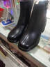 意尔康女靴羊皮粗跟气质通勤及踝靴加绒保暖短靴女 14734W 黑色   36 实拍图