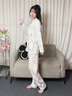 家の时光（Ht-home）夏季薄款月子服孕妇睡衣产妇哺乳衣产后喂奶衣产妇待产家居服套装 【双层纱布 亲肤柔软】小蓝鸭 M码 推荐95-125斤 实拍图