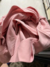 100%棉单件睡衣女春秋长袖纯棉薄款圆领全棉T恤上衣家居服上装 126-豆粉 2XL ：130-145斤 实拍图