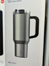 小米吸管保温杯大容量冰霸杯巨无霸水杯316L不锈钢男女保冷杯 吸管杯 金属灰 1L 实拍图