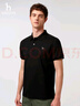 哈吉斯（HAZZYS）男装 夏季款上衣轻商务通勤多色百搭短袖POLO衫男ASTZE0BBX26 黑色BK 3XL (190/108A 54) 实拍图