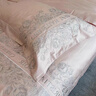 水晶家纺法式高端长绒棉四件套210支纯棉刺绣被套轻奢高级感床品 花溪-粉色【新疆全棉长绒棉】 1.5床笠款四件套：被套200x230cm 实拍图