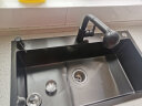 EOSO日本厨房水槽纳米不锈钢加厚大单槽淘菜洗手洗碗洗菜盆灰黑 75*48CM带数显带飞雨 SUS304 实拍图