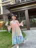 安妮优儿（Anneyol）汉服女童秋款2025新款古风连衣裙女孩唐装儿童超仙古装裙子春秋 粉红色 140 实拍图