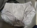 苏蔓枍3条装大码内裤女高腰收腹蕾丝性感包臀无痕冰丝牛奶丝女士三角裤 肤色+灰色+粉色 XL （125-145斤） 实拍图