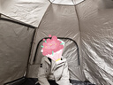 原始人帐篷户外便携式折叠野外露营装备全套儿童野餐野营全自动加厚防雨 【杏米白加大号】休闲套餐三 实拍图