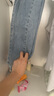 真维斯（JEANSWEST）牛仔裤女2025夏季显瘦高腰拖地直筒宽松阔腿裤潮流百搭浅蓝XL 实拍图