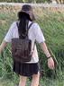 铂呐苓双肩包女日系JK制服学院风复古背包大学生上课书包通勤包电脑包 复古剑桥包【咖色】 实拍图