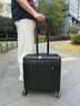 奕旅行李箱拉杆箱前开盖小型登机箱深仓旅行密码箱可上飞机皮箱子轻便 石黑【多功能-大容量深仓】 18英寸 支持登机+破损换新 实拍图