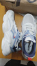 361°云朵男鞋运动鞋秋冬季复古缓震软底革网舒适休闲鞋耐磨老爹鞋男 羽毛白/氧气蓝 41 实拍图