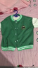 儿童秋冬季新款加绒加厚棒球服外套男女童时尚百搭上衣宝宝洋气装 绿色 130码（建议身高115-125cm) 实拍图