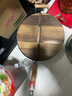 章丘铁锅 老木匠手工杉木炒锅盖炭化木质实木锅盖 炒锅专用 34cm 实拍图