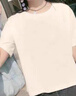 班尼路短袖t恤女装纯棉夏季新款宽松小个子女生上衣服潮流短款半袖打底 杏-纯色 【100%棉】 L 实拍图