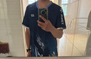 夏季速干短袖羽毛球服乒乓球运动服套装男女专业透气比赛服两件套 3125男款蓝色套装028黑金 XL 实拍图