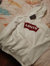 Levi's【特价来袭】李维斯情侣同款经典宽松休闲logo套头连帽卫衣 白色 19622-0018 S 实拍图