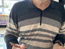 啄木鸟长袖T恤男 春夏爸爸中年男士上衣服翻领打底衫中老年人男装爷爷 LM16藏蓝 XL /175 实拍图