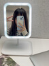 飞旺藤达led智能化妆镜带灯女生卧室梳妆台小镜子学生宿舍桌面补光梳妆镜 温柔大屏方镜三色光【珍珠白】 实拍图