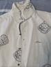 马登工装美式复古建御雷神印花衬衫纯棉亚麻宽松米色短袖衬衣男夏薄款 韵白色 L 实拍图