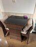 筑家星宇户外桌椅庭院可折叠藤椅三件套室外休闲收纳藤编小桌椅阳台小茶几 古典咖圆桌【2cm坐垫+抱枕】 实拍图