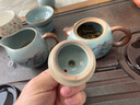 古晏瓷景德镇千里江山汝窑功夫茶具套装天青珐琅彩陶瓷茶壶盖碗轻奢礼品 10头天青汝窑千里江山茶壶茶具 实拍图